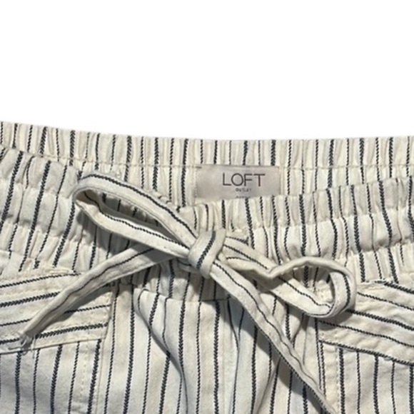 LOFT White and Blue Striped Joggers Size Small Petite - Picture 4 of 5